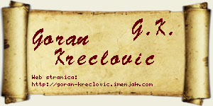 Goran Kreclović vizit kartica